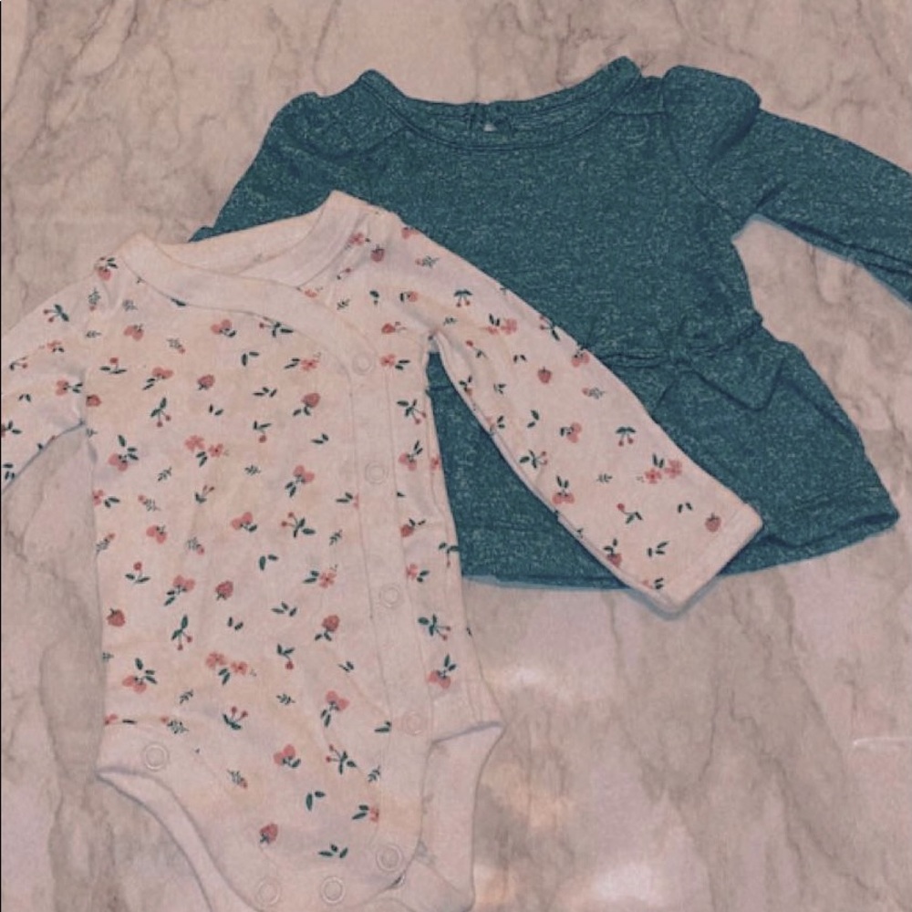 a long sleeve onesie & a dress shirt